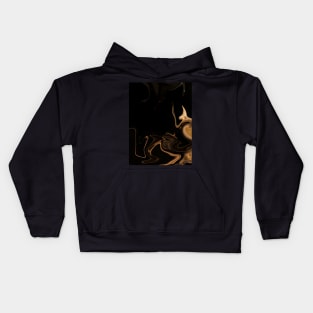 Gentle Gold Ripples  - Digital Liquid Paint Swirls Kids Hoodie